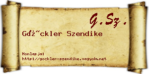 Göckler Szendike névjegykártya